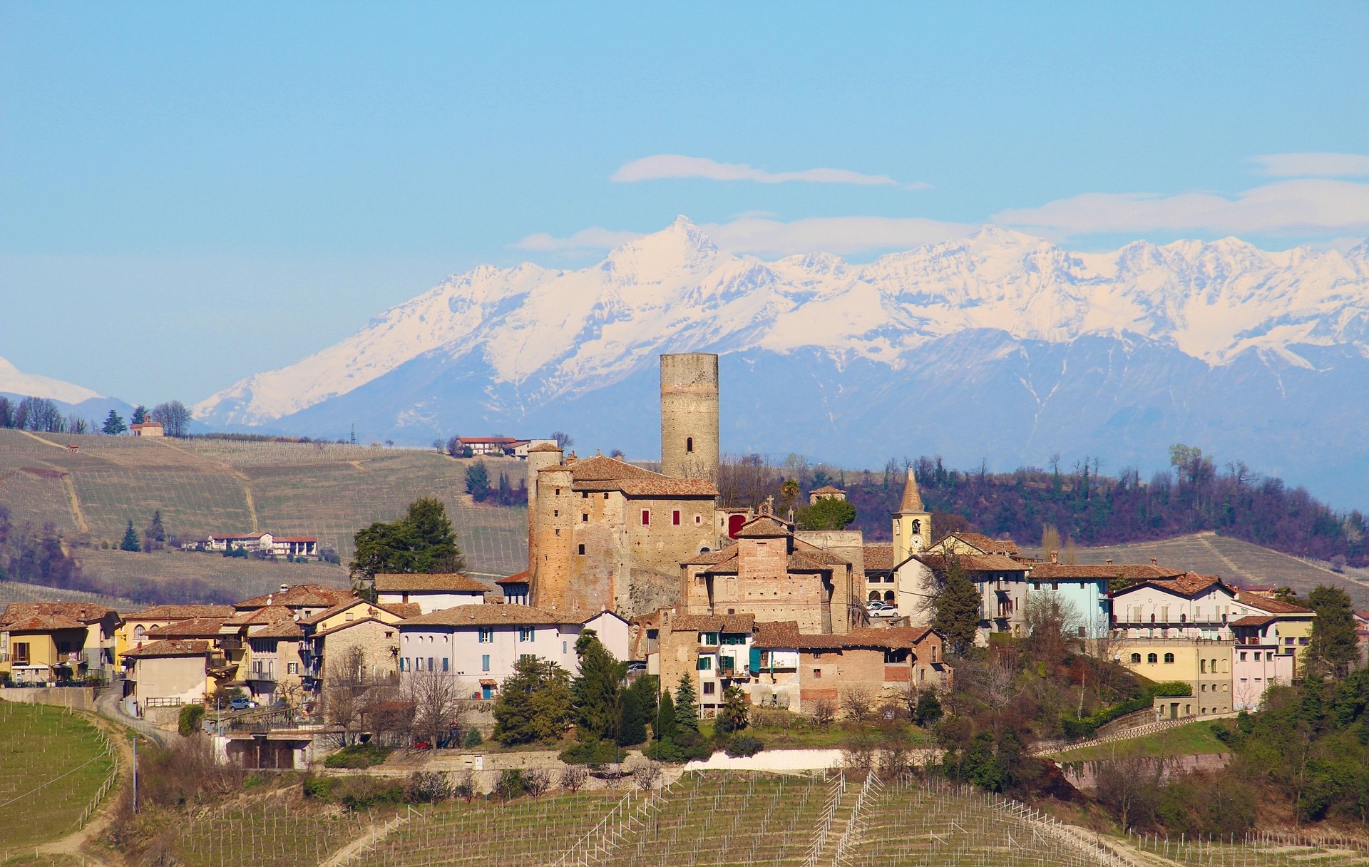 Small Italian village and landscape